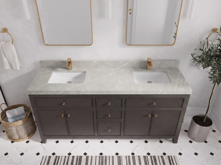 Sonoma 72 in W x 22 in D Free Standing Reeded Double Sink Bathroom Vanity - photo 18