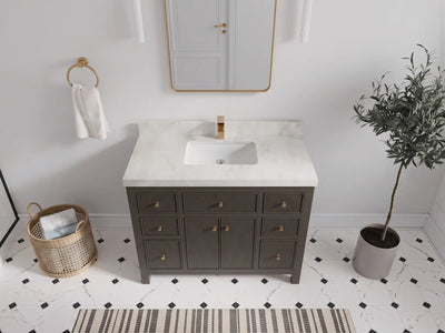 Sonoma 42 in W x 22 in D Free Standing Reeded Single Sink Bathroom Vanity