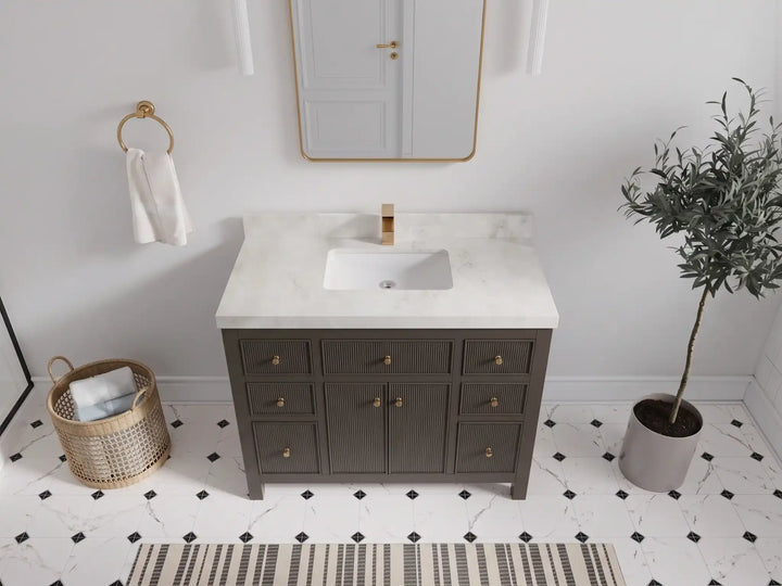 Sonoma 42 in W x 22 in D Free Standing Reeded Single Sink Bathroom Vanity - photo 20