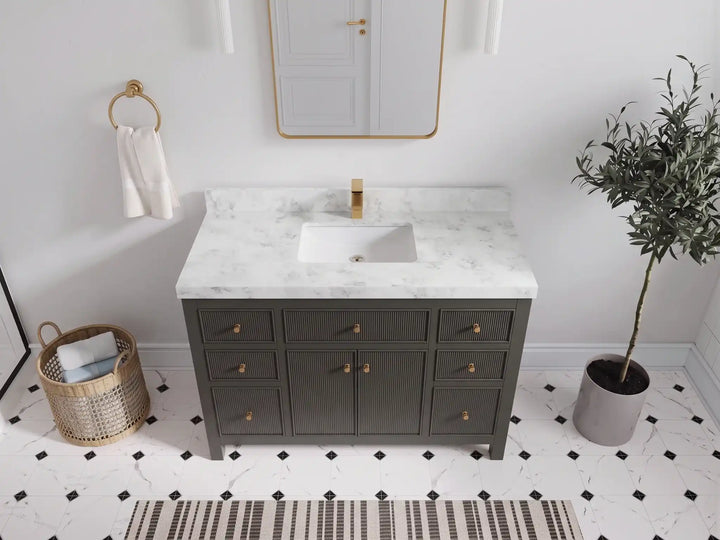 Sonoma 48 in W x 22 in D Free Standing Reeded Single Sink Bathroom Vanity - photo 34