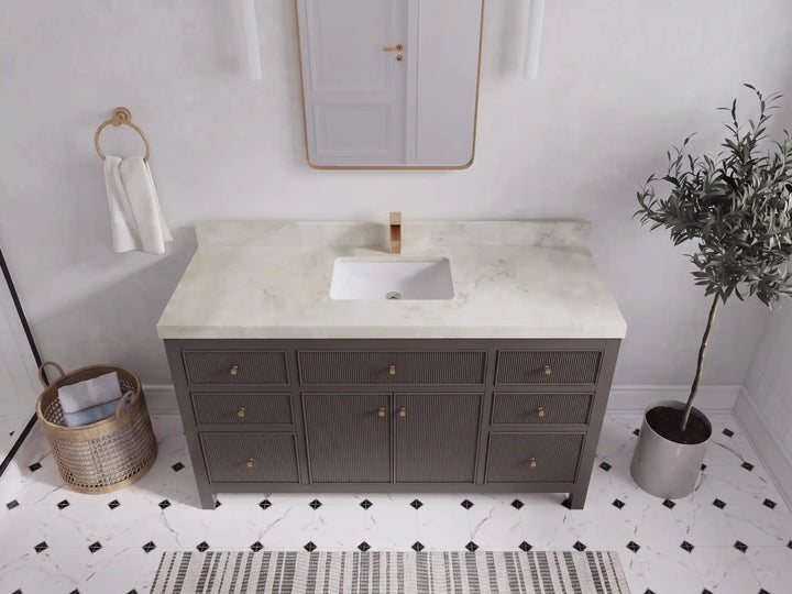 Sonoma 60 in W x 22 in D Free Standing Reeded Single Sink Bathroom Vanity - photo 12