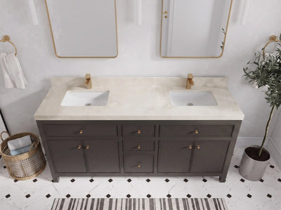 Sonoma 72 in W x 22 in D Free Standing Reeded Double Sink Bathroom Vanity