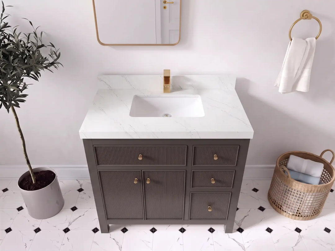 Sonoma 36 in. W x 22 in. D Center Sink Bathroom Vanity | 
              
                Urbane Bronze
                
                  
             - SON_URB_WHQZ_36CL - photo №21
