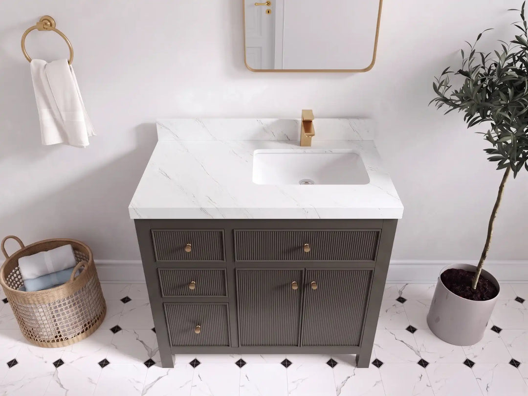 Sonoma 36 in. W x 22 in. D Right Offset Sink Bathroom Vanity | 
              
                Urbane Bronze
                
                  
             - SON_URB_WHQZ_36R - photo №24