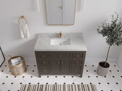 Sonoma 42 in W x 22 in D Free Standing Reeded Single Sink Bathroom Vanity - photo 21