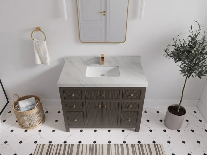 Sonoma 42 in W x 22 in D Free Standing Reeded Single Sink Bathroom Vanity - photo 22
