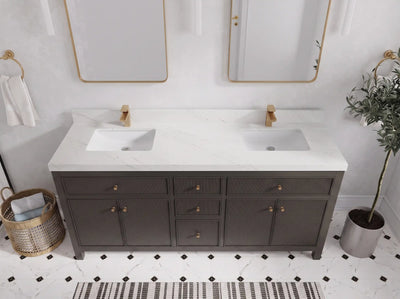 Sonoma 72 in W x 22 in D Free Standing Reeded Double Sink Bathroom Vanity