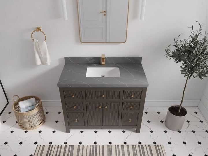Sonoma 42 in W x 22 in D Free Standing Reeded Single Sink Bathroom Vanity - photo 24