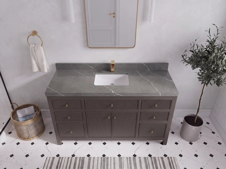 Sonoma 60 in W x 22 in D Free Standing Reeded Single Sink Bathroom Vanity - photo 14