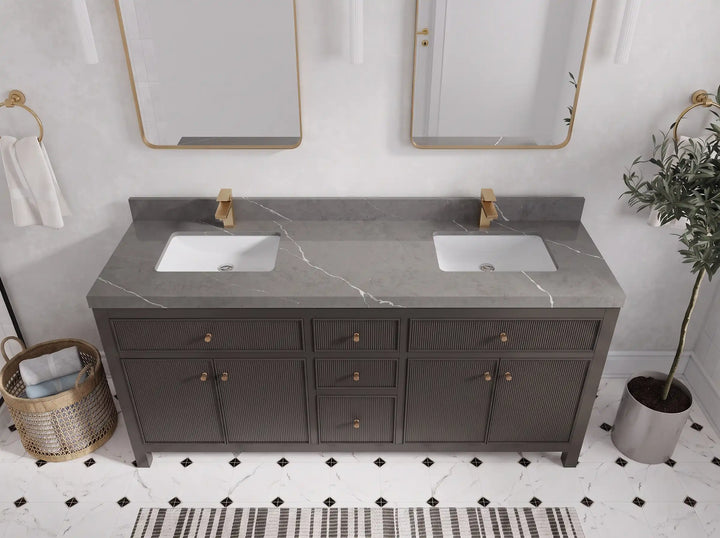 Sonoma 72 in W x 22 in D Free Standing Reeded Double Sink Bathroom Vanity - photo 19