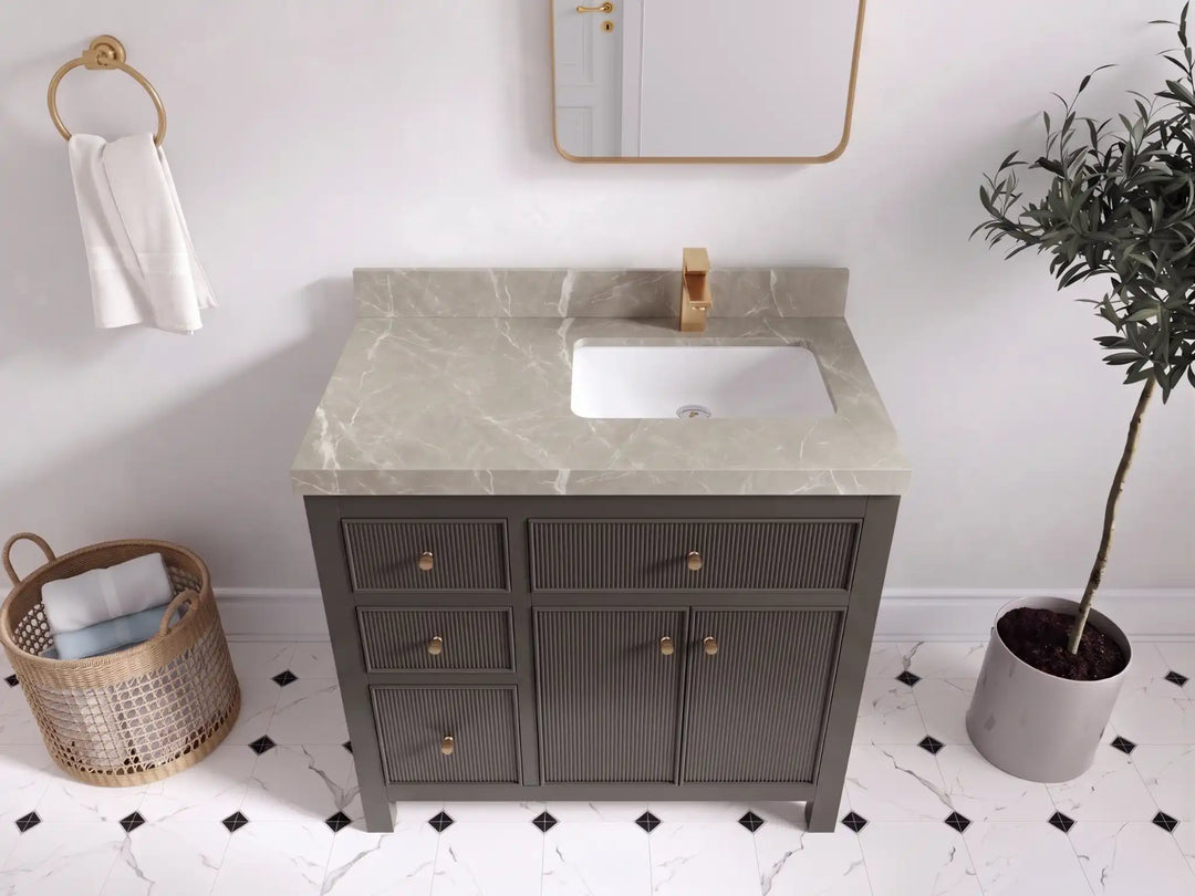 Sonoma 36 in. W x 22 in. D Right Offset Sink Bathroom Vanity | 
              
                Urbane Bronze
                
                  
             - SON_URB_WHQZ_36R - photo №36
