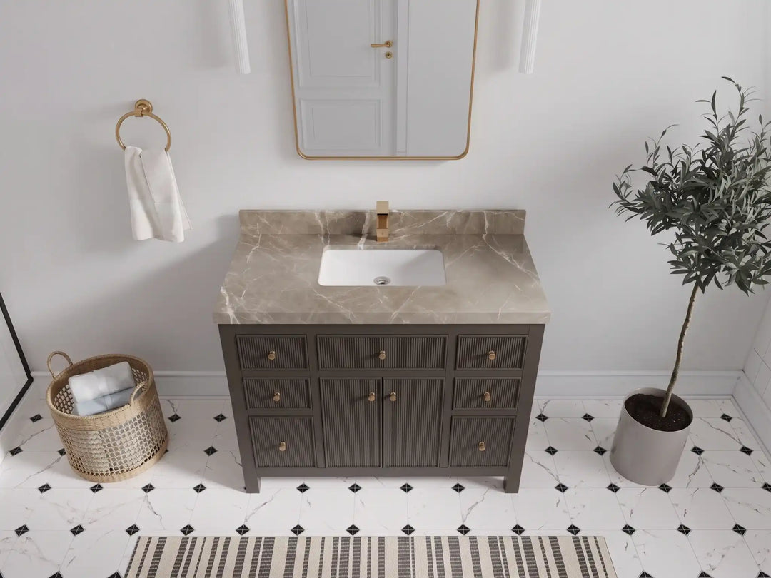 Sonoma 42 in W x 22 in D Free Standing Reeded Single Sink Bathroom Vanity | 
              
                Urbane Bronze
                
                  
             - SON_URB_WHQZ_42 - photo №33