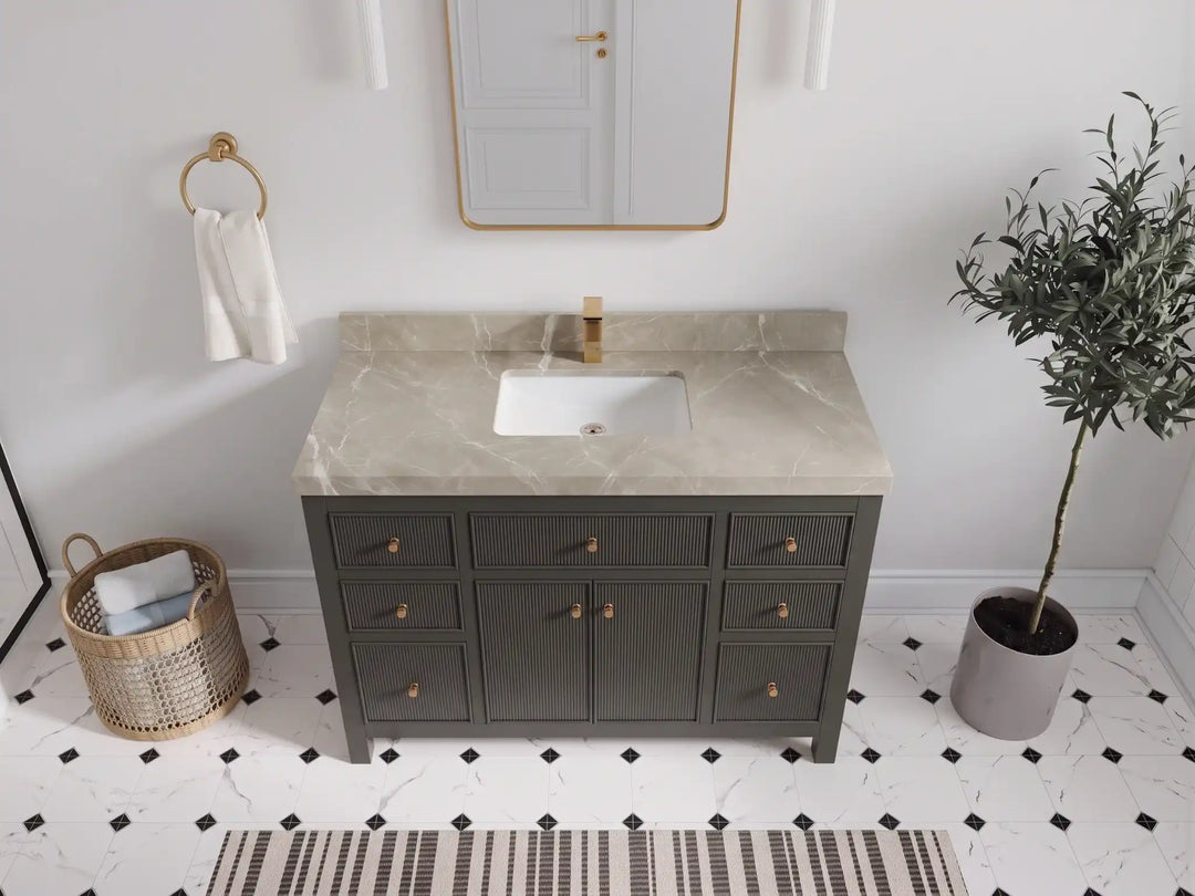 Sonoma 48 in W x 22 in D Free Standing Reeded Single Sink Bathroom Vanity | 
              
                Urbane Bronze
                
                  
             - SON_URB_WHQZ_48S - photo №36
