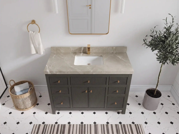 Sonoma 48 in W x 22 in D Free Standing Reeded Single Sink Bathroom Vanity - photo 36