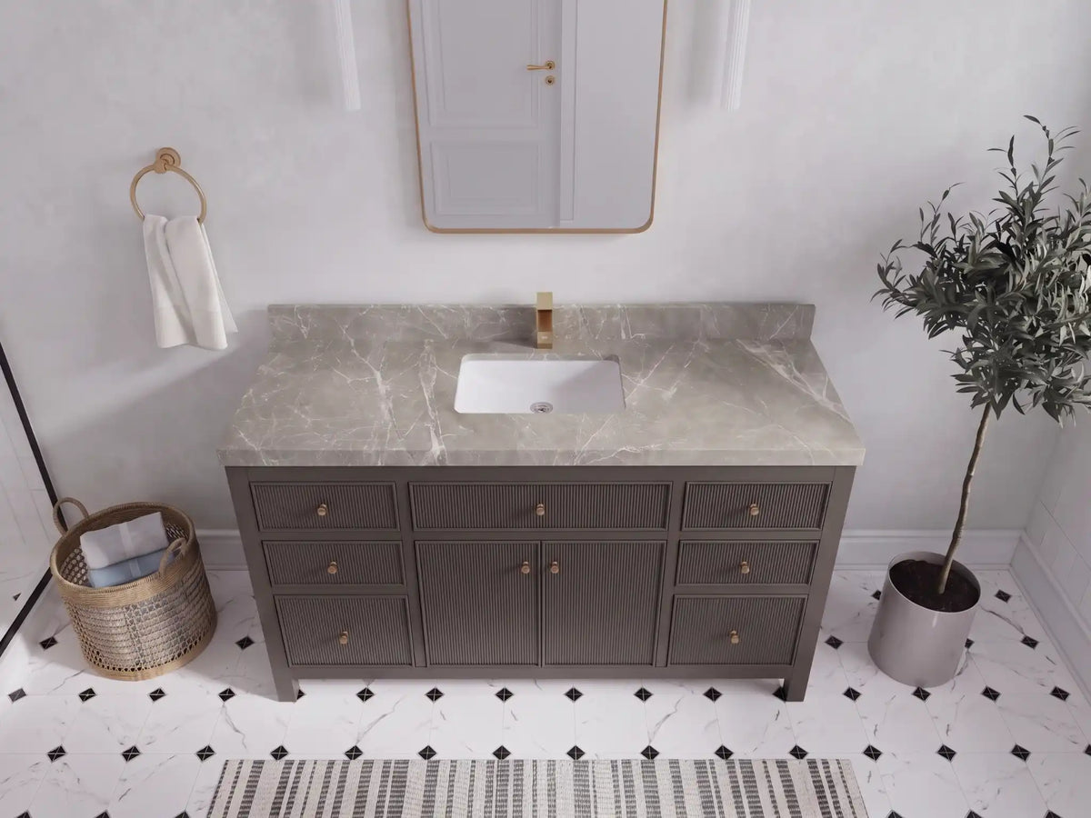Sonoma 60 in W x 22 in D Free Standing Reeded Single Sink Bathroom Vanity