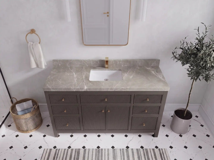Sonoma 60 in W x 22 in D Free Standing Reeded Single Sink Bathroom Vanity - photo 21