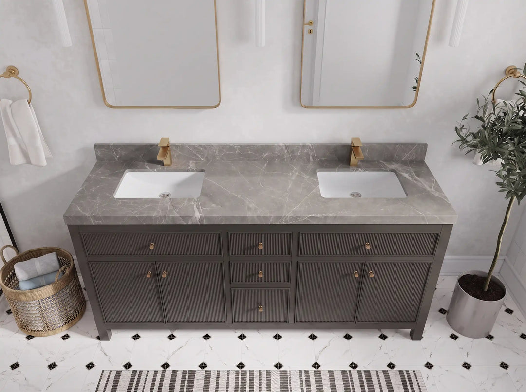 Sonoma 72 in W x 22 in D Free Standing Reeded Double Sink Bathroom Vanity | 
              
                Urbane Bronze
                
                  
             - SON_URB_WHQZ_72D - photo №28