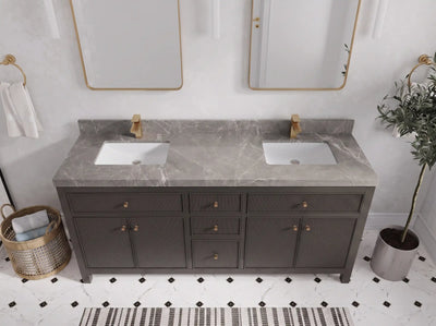 Sonoma 72 in W x 22 in D Free Standing Reeded Double Sink Bathroom Vanity