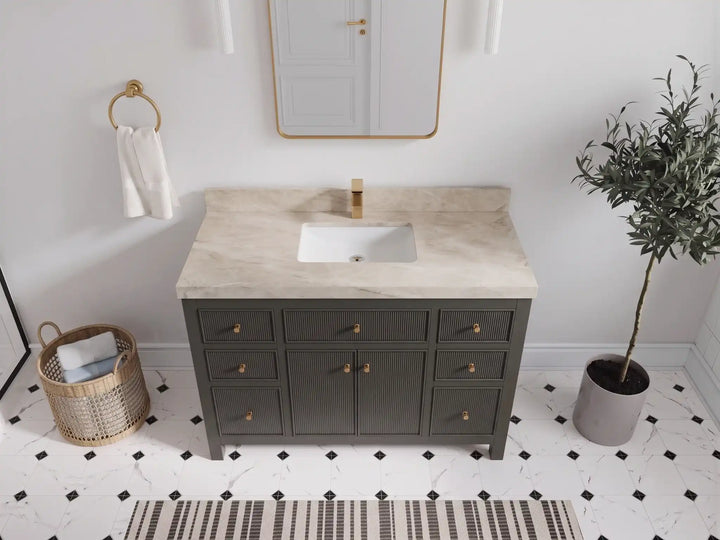 Sonoma 48 in W x 22 in D Free Standing Reeded Single Sink Bathroom Vanity - photo 25