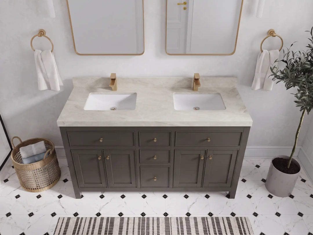 Sonoma 60 in W x 22 in D Free Standing Reeded Double Sink Bathroom Vanity | 
              
                Urbane Bronze
                
                  
             - SON_URB_WHQZ_60D - photo №36