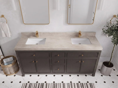Sonoma 72 in W x 22 in D Free Standing Reeded Double Sink Bathroom Vanity