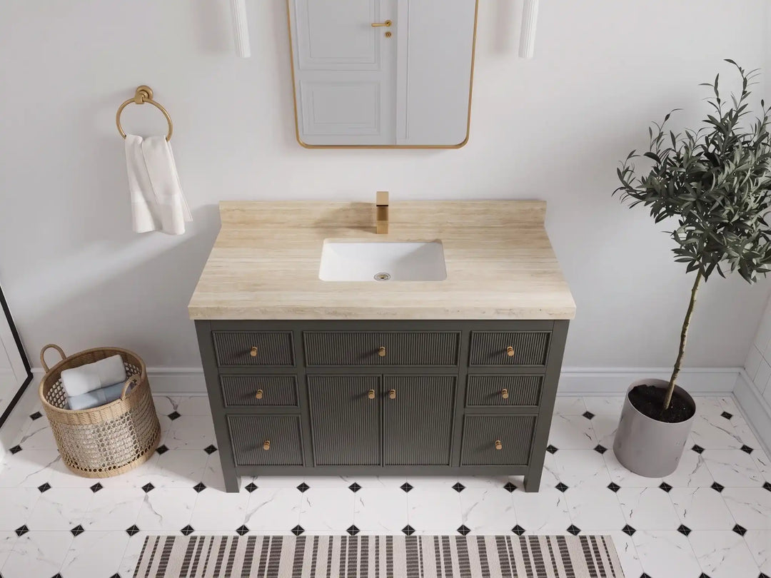 Sonoma 48 in W x 22 in D Free Standing Reeded Single Sink Bathroom Vanity | 
              
                Urbane Bronze
                
                  
             - SON_URB_WHQZ_48S - photo №26