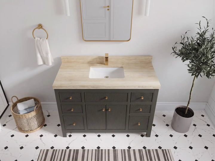 Sonoma 48 in W x 22 in D Free Standing Reeded Single Sink Bathroom Vanity - photo 26