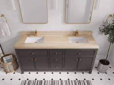 Sonoma 72 in W x 22 in D Free Standing Reeded Double Sink Bathroom Vanity