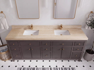 Sonoma 84 in W x 22 in D Free Standing Reeded Double Sink Bathroom Vanity