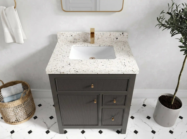 Sonoma 30 in W x 22 in D Reeded Free Standing Single Sink Bathroom Vanity - photo 22