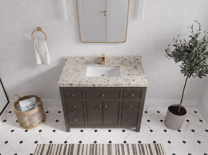 Sonoma 42 in W x 22 in D Free Standing Reeded Single Sink Bathroom Vanity - photo 29