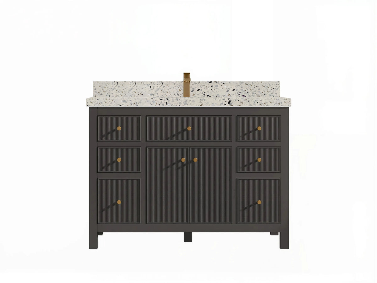 Sonoma 48 in W x 22 in D Free Standing Reeded Single Sink Bathroom Vanity