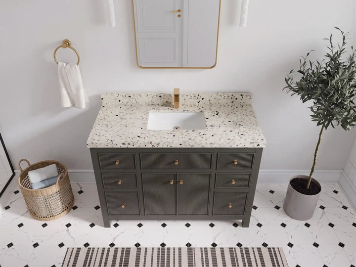 Sonoma 48 in W x 22 in D Free Standing Reeded Single Sink Bathroom Vanity - photo 27