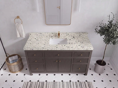 Sonoma 60 in W x 22 in D Free Standing Reeded Single Sink Bathroom Vanity