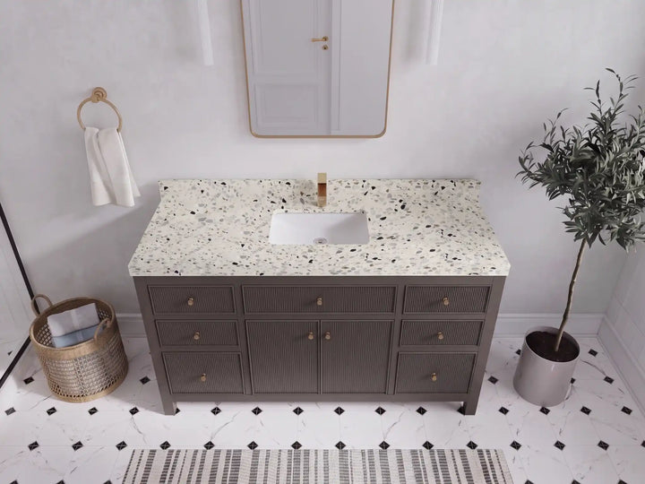 Sonoma 60 in W x 22 in D Free Standing Reeded Single Sink Bathroom Vanity - photo 22