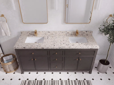 Sonoma 72 in W x 22 in D Free Standing Reeded Double Sink Bathroom Vanity