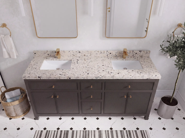 Sonoma 72 in W x 22 in D Free Standing Reeded Double Sink Bathroom Vanity - photo 24