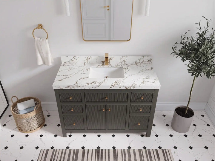 Sonoma 48 in W x 22 in D Free Standing Reeded Single Sink Bathroom Vanity - photo 19