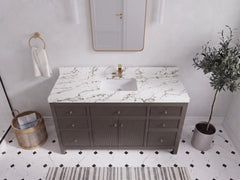 Sonoma 60 in W x 22 in D Free Standing Reeded Single Sink Bathroom Vanity - photo 16