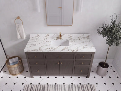 Sonoma 60 in W x 22 in D Free Standing Reeded Single Sink Bathroom Vanity