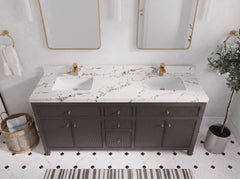 Sonoma 72 in W x 22 in D Free Standing Reeded Double Sink Bathroom Vanity - photo 21