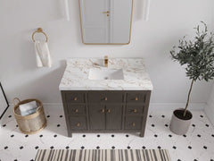 Sonoma 42 in W x 22 in D Free Standing Reeded Single Sink Bathroom Vanity - photo 26