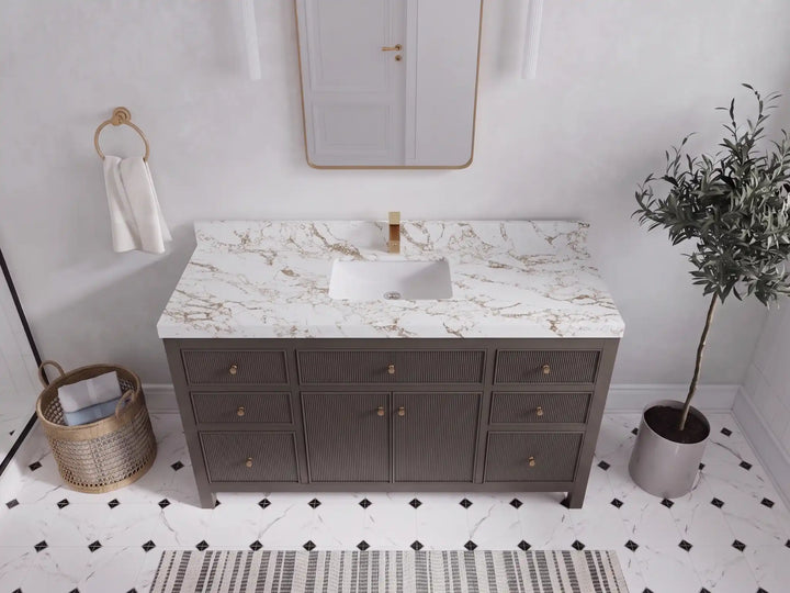 Sonoma 60 in W x 22 in D Free Standing Reeded Single Sink Bathroom Vanity - photo 17