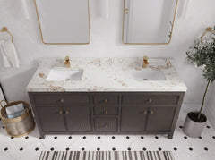 Sonoma 72 in W x 22 in D Free Standing Reeded Double Sink Bathroom Vanity - photo 22