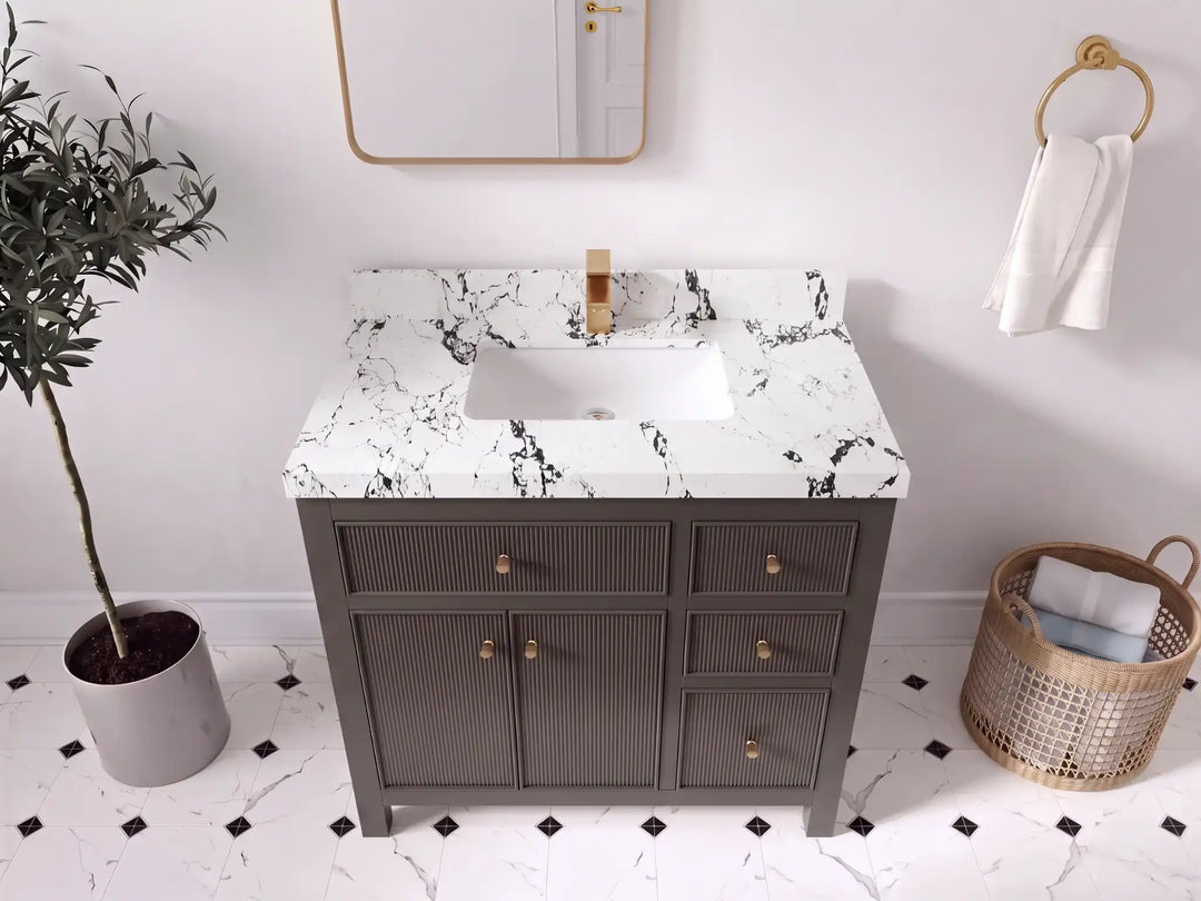 Sonoma 36 in. W x 22 in. D Center Sink Bathroom Vanity | 
              
                Urbane Bronze
                
                  
             - SON_URB_WHQZ_36CL - photo №27