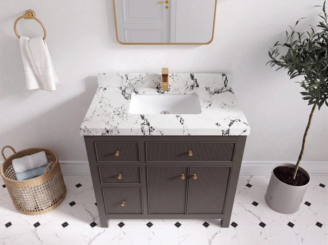 Sonoma 36 in. W x 22 in. D with Center Sink Bathroom Vanity | 
              
                Urbane Bronze
                
                  
             - SON_URB_WHQZ_36CR - photo №28