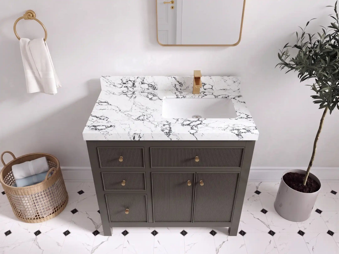 Sonoma 36 in. W x 22 in. D Right Offset Sink Bathroom Vanity | 
              
                Urbane Bronze
                
                  
             - SON_URB_WHQZ_36R - photo №30