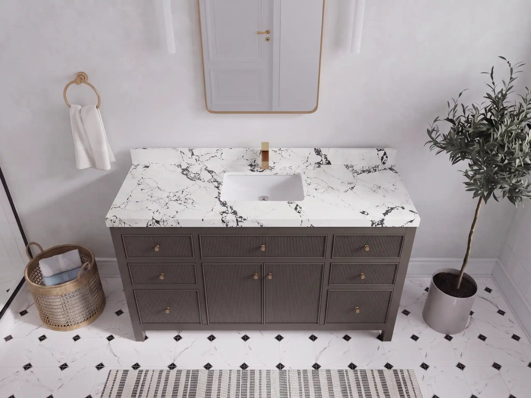 Sonoma 72 in W x 22 in D Free Standing Reeded Double Sink Bathroom Vanity | 
              
                Urbane Bronze
                
                  
             - SON_URB_WHQZ_72D - photo №23