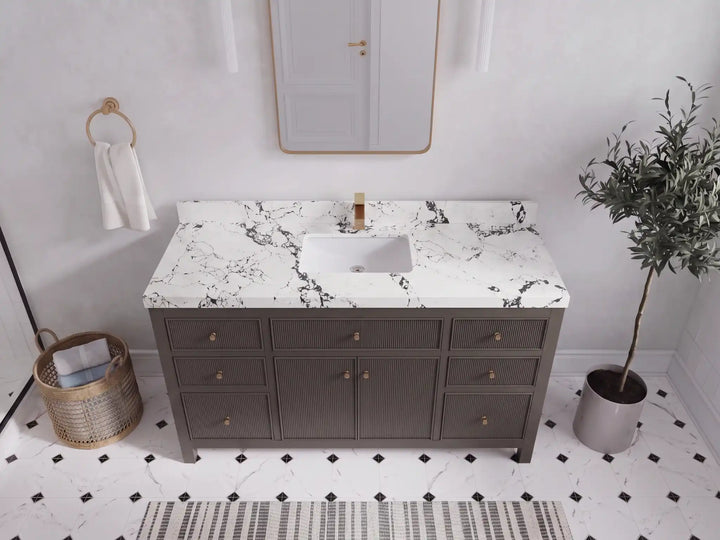 Sonoma 72 in W x 22 in D Free Standing Reeded Double Sink Bathroom Vanity - photo 23