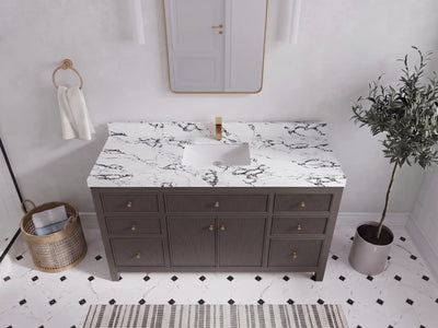 Sonoma 60 in W x 22 in D Free Standing Reeded Single Sink Bathroom Vanity